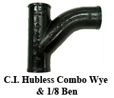 C.I. Hubless Combo Wye & 1/8 Ben