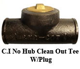 C.I No Hub Clean Out Tee W/Plug