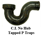C.I. No Hub Tapped P Traps