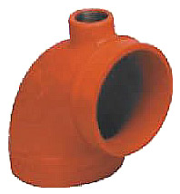 4" Groove Drain Elbow W/ 1" Tap