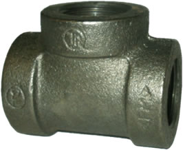 1 Cast Iron Threaded Tee - Click Image to Close