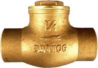 4" Brass CXC 200 WOG Check Valve - Click Image to Close