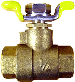 1/4" IPS 600 WOG Ball Valve W/ Yellow T-Handle