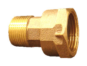 3/4" Bronze Short Meter Coupling W/Washer - Click Image to Close