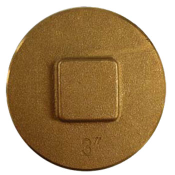 4" Brass Sq Head Clean-Out Plug - Click Image to Close