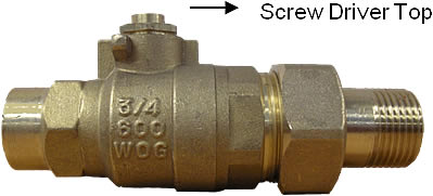3/4" Hot Water Ball Valve W/ Union Endxcopper Connection - Click Image to Close